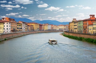 Florence Aerial View of Ponte Vecchio Bridge during Beautiful Sunny Day, Italy