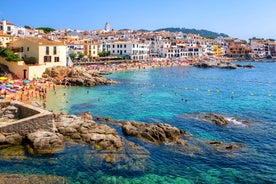 Photo of panoramic aerial view of beautiful Blanes in Costa Brava on a beautiful summer day, Spain.