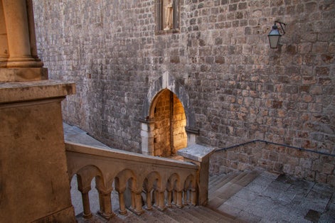Photo of Pile Gate, main entrance to the Old Town Dubrovnik, Croatia.