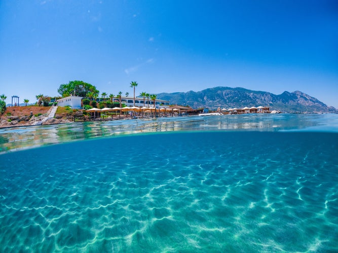 Photo of Camelot Beach in Kyrenia, North Cyprus on sunny day with clear sky.