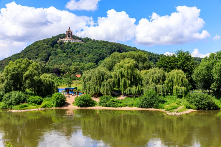 Photo of Kaiser Wilhelm Monument and Weser in the Porta Westfalica