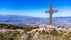 Photo of Millennium Cross on the top of Vodno mountain hill in Skopje, Macedonia.