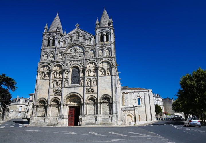 Romanesque Cathedral of Angouleme, capital of the Charente department in France.