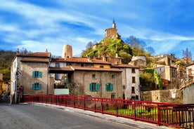 photo of a beautiful view of Cahors as seen from Mont Saint Cyr in Lot, Midi-Pyrenees, France.