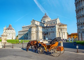 Aerial panoramic cityscape of Rome, Italy, Europe. Roma is the capital of Italy. Cityscape of Rome in summer. Rome roofs view with ancient architecture in Italy. 