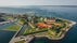 Photo of panoramic aerial view of Kronborg castle, Helsingor (Elsinore), Denmark.