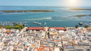 Photo of Aerial view of fishermen's harbor in Olhao