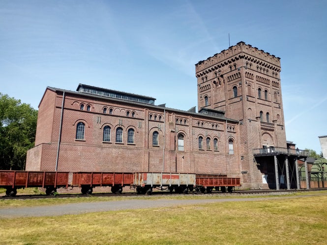 Photo of industrial building Malakovturm of Zeche Hannover in Bochum, Germany.