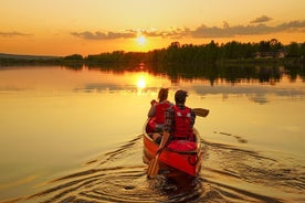 Kanutour unter der Mitternachtssonne und Sonnenuntergang in Rovaniemi