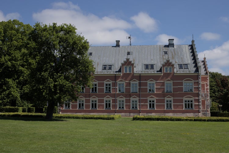 Photo of Palsjo Castle (Pålsjö slott) built in 17th century in Neo-Renaissance style, Helsingborg, Sweden.