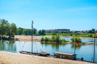 Photo of Tours aerial panoramic view. Tours is a city in the Loire valley of France.