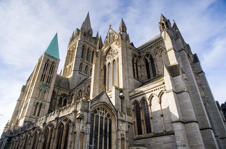 Photo of the cathedral in the town of Truro in Cornwall, England.