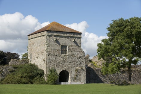 Photo of the Land Gate house to the Roman fort in Portchester castle, Hampshire, England.