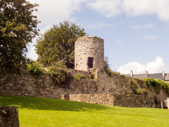 Photo of fragment of medieval city walls of the town of Wexford in Ireland.