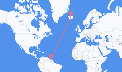 Flyreiser fra Paramaribo til Akureyri