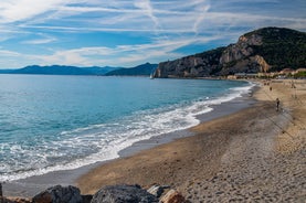 Photo of beautiful harbor of Savona, Liguria, Italy.