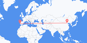 Flights from China to Portugal