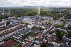 Paris, France. Panoramic view from Arc de Triomphe. Eiffel Tower and Avenue des Champs Elysees. Europe.