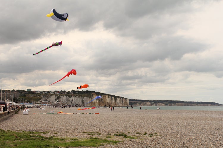 International festival kites of Dieppe beach, France.