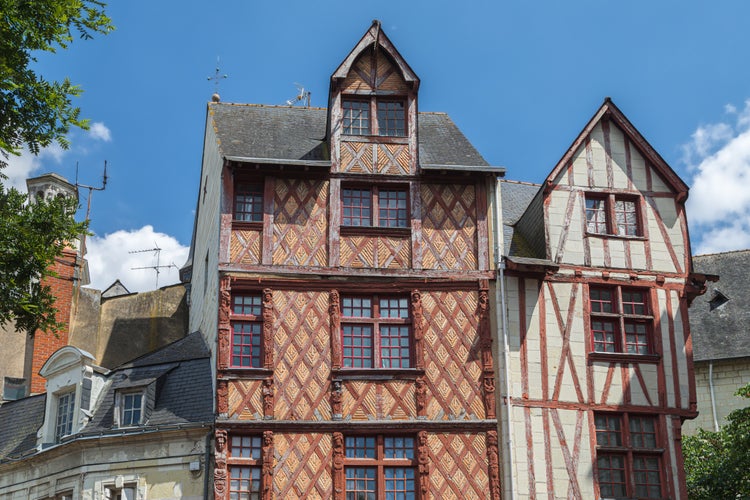 photo of view of the town of Saumur, on the banks of the Loire River, Saumur, France.