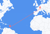 グレナダのセントジョージズから、フランスのドールまでのフライト