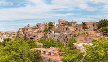 Photo of aerial view of Oludeniz Bay view in Fethiye Town, Turkey.