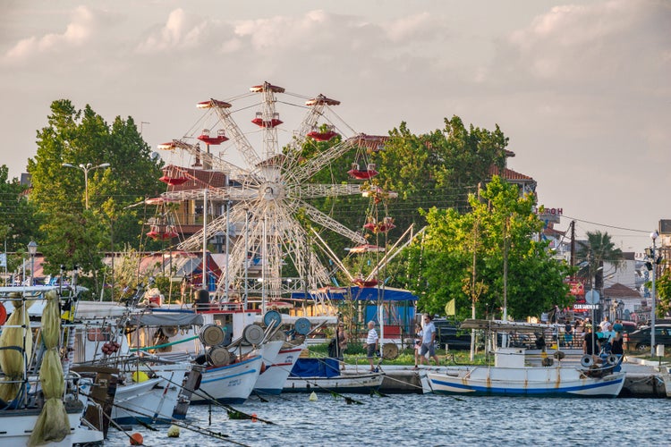 The Marina of Katerini, Pieria. View of seaside town Paralia Katerini near the Olympic Coast with fishing boats.