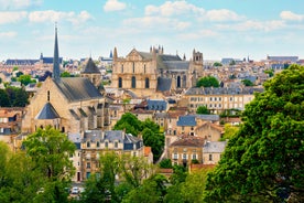 Paris, France. Panoramic view from Arc de Triomphe. Eiffel Tower and Avenue des Champs Elysees. Europe.