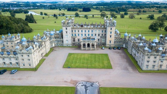 Photo of Floors Castle near Kelso in the Scottish Borders has been the seat of the Roxburghes since 1721. The building was remodelled in the 19th century by the leading Edinburgh architect, William Playfair.