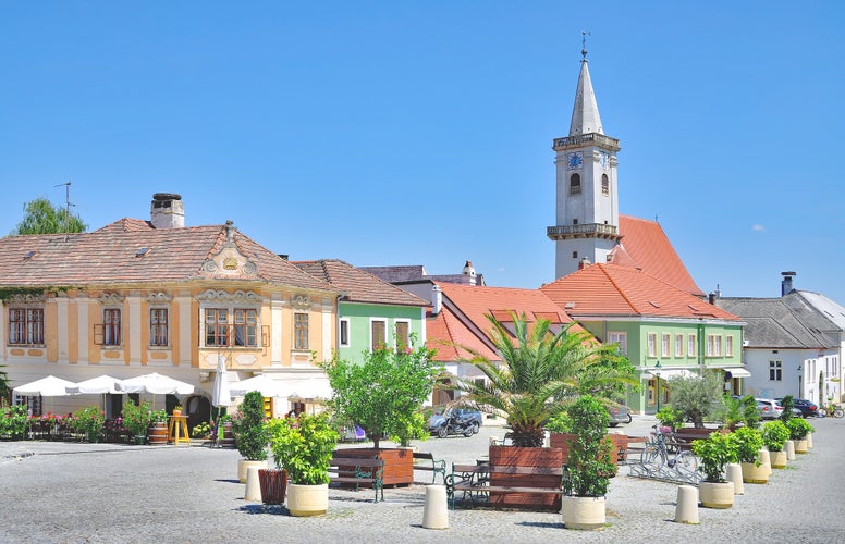 Market Place in famous Village  at Lake Neusiedlersee in Burgenland,Austria