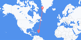 Flyrejser fra St. Kitts & Nevis til Grønland