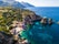 photo of an aerial panorama of Scopello - Faraglioni, Tonnara and tower of Scopello. Beautiful panorama of touristic coastal village Scopello in Sicily, Italy. Beautiful mediterranean coast of Sicily, Italy.