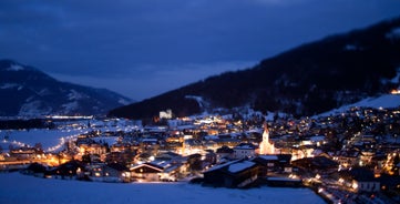 Photo of aerial view of village Kaprun, Kitzsteinhorn glacier, Austria.