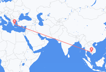 프놈펜에서 출발해 아테네로 향하는 항공편