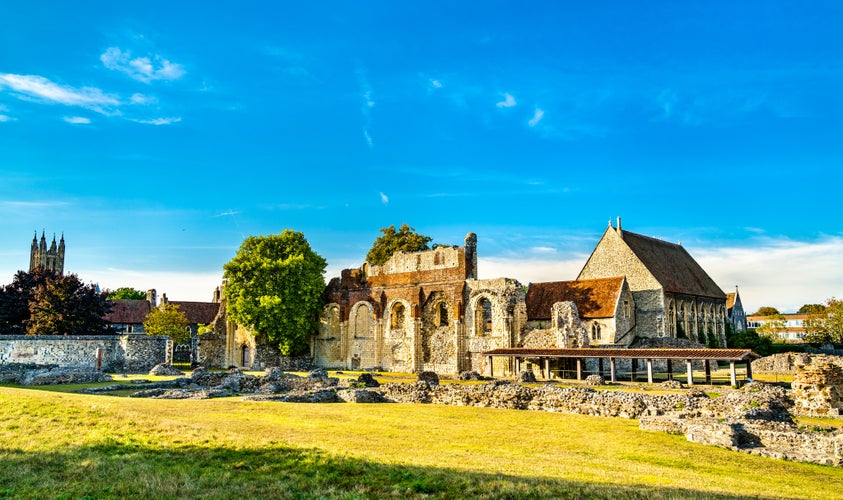 Ruins of St Augustine's Abbey in Canterbury. UNESCO world heritage in England