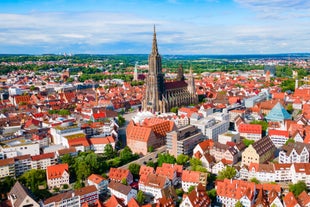 Photo of Tuebingen in the Stuttgart city ,Germany Colorful house in riverside and blue sky. 