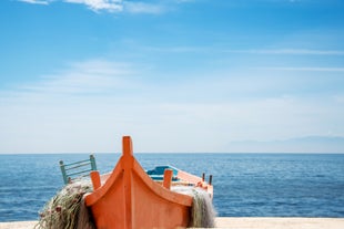 Photo of fishing boat on the beach in Alexandroupolis, Greece