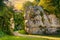 Cracow Gate - Brama Krakowska - Jurassic limestone rock gate formation in Pradnik creek valley of Cracow-Czestochowa upland in Ojcow in Lesser Poland