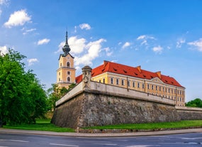 Photo of Lancut castle in Poland, built in the first half of 17th century with Italian garden and park.