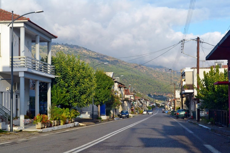 Driving through a village in Agrinio.