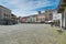 photo of Locarno, Switzerland, square Grande (piazza Grande) with shops and restaurants located in the historic center of the city.