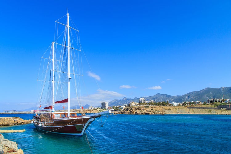 Photo of Sailing ship in Kyrenia (Girne) port, Cyprus.