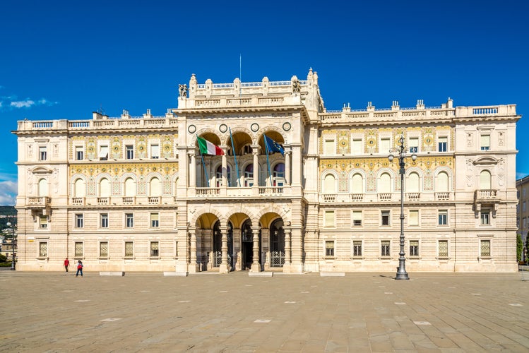 View at the Building of Palace of the Austrian Lieutenancy in Trieste - Italy