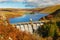 Photo of aerial  view of Craig Goch Dam, Elan Valley, Powys, Mid Wales, UK.