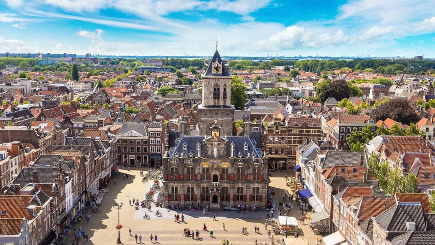 photo of Delft City Hall in high view - Delft, Netherlands.