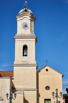 photo of Massa Lubrense and the Cathedral, Punta Lagno region, Sorrento peninsula, Italy.