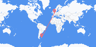 Falkland Islands (Islas Malvinas) to Belgium