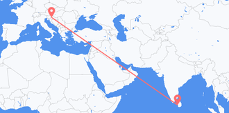 Flyreiser fra Sri Lanka til Kroatia