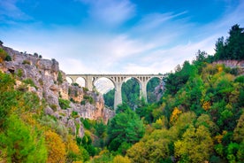 road landscape in the city. Turkey travel in summer. Highway view in beautiful city. Car driving on the road in city. Travel view in asian cities. Highway landscape in summer. Bursa, Turkey.