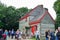 Traditional building inside Ulster American Folk Park in Northern Ireland.